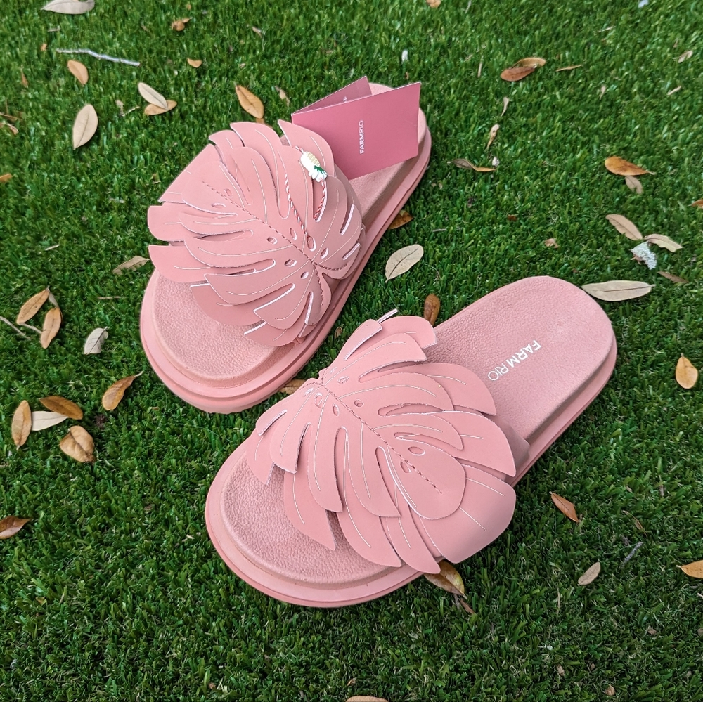 FARM Rio Pink Leaf Sandals